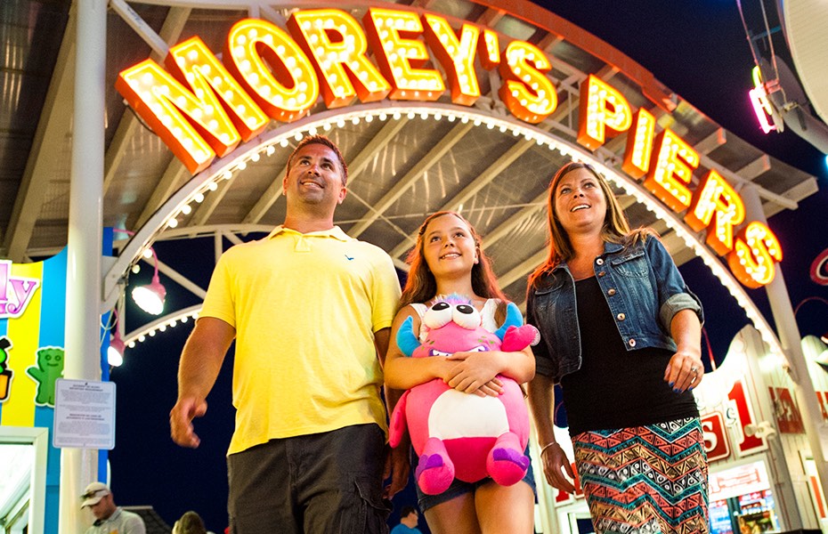 A young family at Morey's Piers.