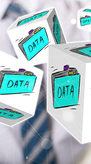 Several cubes with file folder clipart.