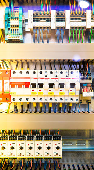 Circuit breakers and various other electricity regulating equipment.