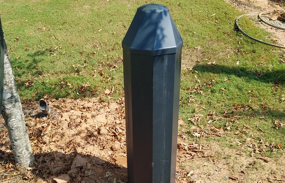 A metal post.