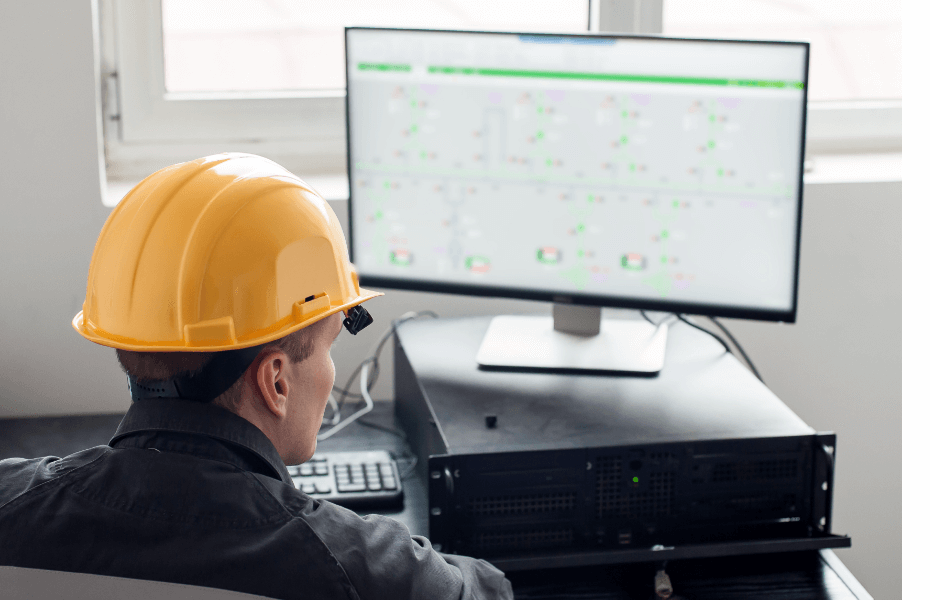 Engineer tracking materials system on computer