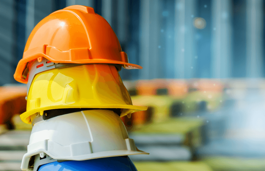 Safety multicolored safety construction worker hats